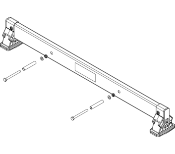 nivello crossbar 0.93 m, hole spacing 395 mm, rail height 73 mm | © MUNK GmbH