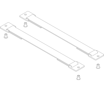Webbing with mounting plates Length 296 mm 1 set = 2 pieces, incl. rivets | © MUNK GmbH