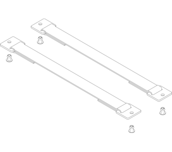 Webbing with mounting plates Length 316 mm 1 set = 2 pieces, incl. rivets | © MUNK GmbH