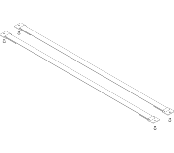 Webbing with mounting plates, length 832 mm, 1 set = 2 pieces, including rivets | © MUNK GmbH