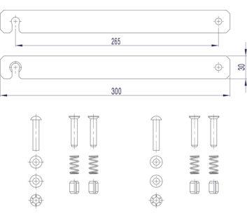Dessin au trait : jonction rigide (pièce de rechange 800129) | © MUNK GmbH