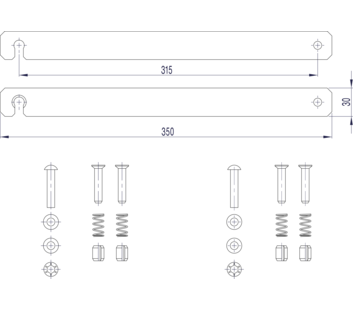 Line drawing: Rigid connection (spare part 800130) | © MUNK GmbH