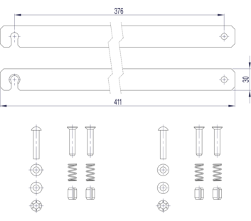 Line drawing: Rigid connection (spare part 800131) | © MUNK GmbH