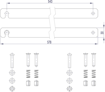 Line drawing: Rigid connection (spare part 800134) | © MUNK GmbH