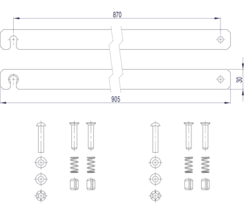 Line drawing: Rigid connection (spare part 800138) | © MUNK GmbH