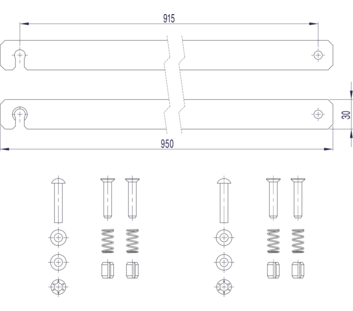 Line drawing: Rigid connection (spare part 800139) | © MUNK GmbH
