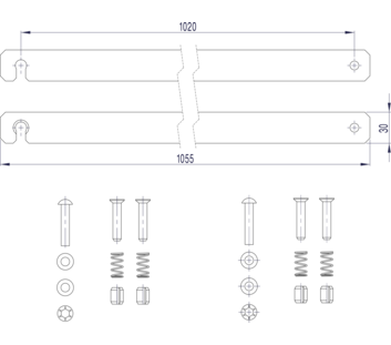Line drawing: Rigid connection (spare part 800141) | © MUNK GmbH