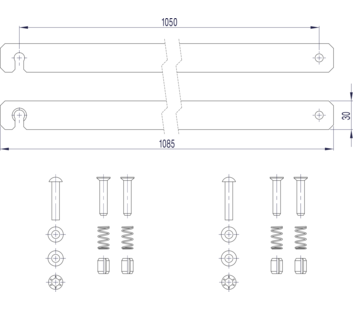 Dessin au trait : jonction rigide (pièce de rechange 800143) | © MUNK GmbH