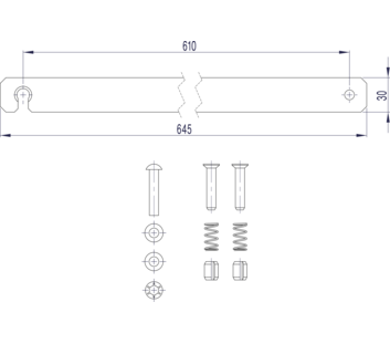 Line drawing: Rigid connection (spare part 800146) | © MUNK GmbH