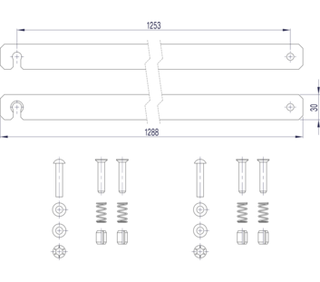 Line drawing: Rigid connection (spare part 800144) | © MUNK GmbH
