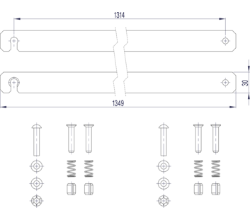 Line drawing: Rigid connection (spare part 800145) | © MUNK GmbH
