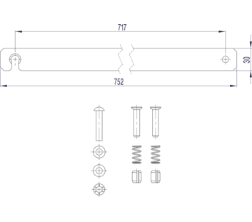 Line drawing: Rigid connection (spare part 800148) | © MUNK GmbH