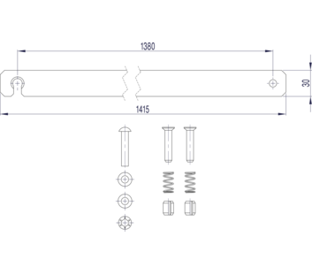 Strichzeichnung: Starre Verbindung (Ersatzteil 800150) | © MUNK GmbH