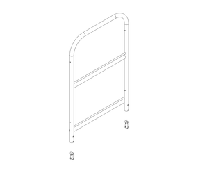 Drawing: Side railing of a landing staircase, side view | © MUNK GmbH