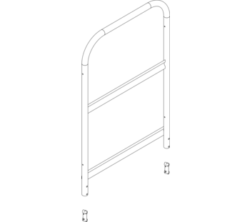 Drawing: Side railing of a landing staircase, side view | © MUNK GmbH