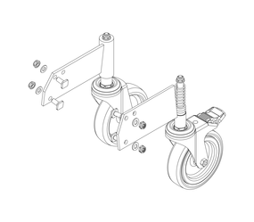 Drawing: Set of rollers for a platform staircase, front view | © MUNK GmbH