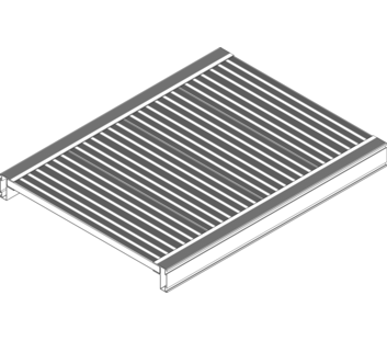Drawing: Platform of a staircase with a landing, side view | © MUNK GmbH