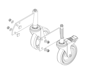 Drawing: Set of rollers for a platform staircase, front view | © MUNK GmbH