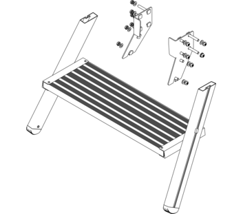 Drawing: Ascent of a platform staircase, front side | © MUNK GmbH