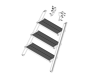 Drawing: Ascent of a platform staircase, front side | © MUNK GmbH