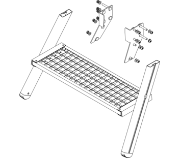 Zeichnung: Aufstieg einer Podesttreppe, Vorderseite | © MUNK GmbH