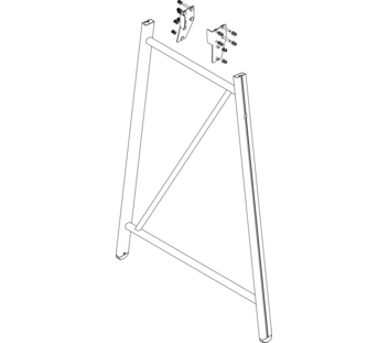 Zeichnung: Stützteil einer Podesttreppe, Vorderseite | © MUNK GmbH