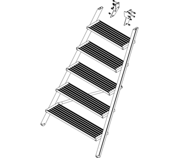 Drawing: Ascent of a platform staircase, front side | © MUNK GmbH