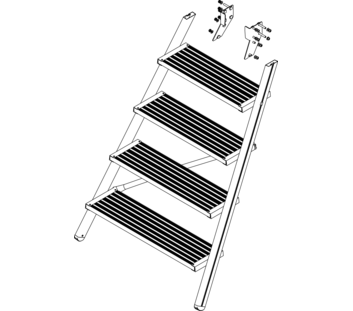 Drawing: Ascent of a platform staircase, front side | © MUNK GmbH