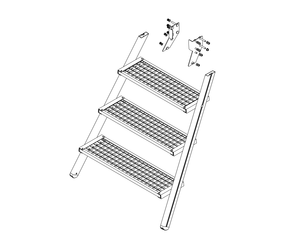 Drawing: Ascent of a platform staircase, front side | © MUNK GmbH