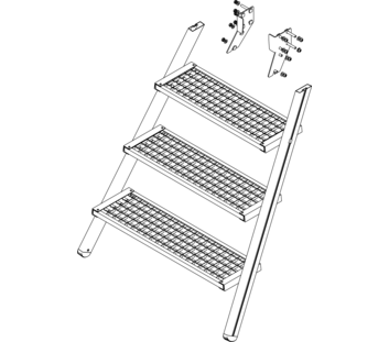 Drawing: Ascent of a platform staircase, front side | © MUNK GmbH
