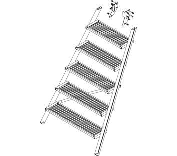 Illustration : montée d'un escalier à plate-forme, face avant | © MUNK GmbH