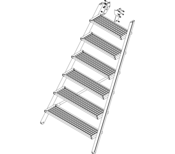 Zeichnung: Aufstieg einer Podesttreppe, Vorderseite | © MUNK GmbH