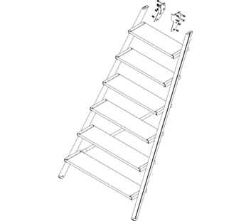 Drawing: Ascent of a platform staircase, front side | © MUNK GmbH