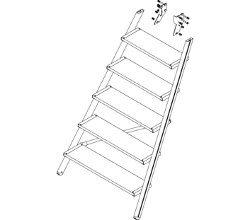 Drawing: Ascent of a platform staircase, front side | © MUNK GmbH