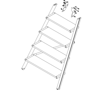 Drawing: Ascent of a platform staircase, front side | © MUNK GmbH