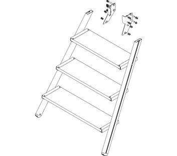 Drawing: Ascent of a platform staircase, front side | © MUNK GmbH