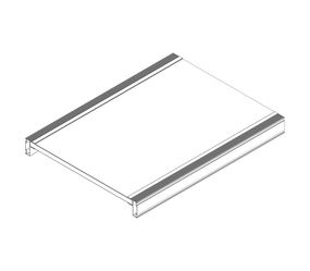 Drawing: Platform of a staircase with a landing, side view | © MUNK GmbH