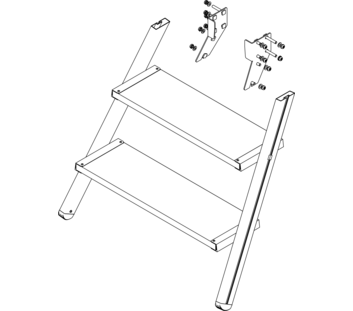 Drawing: Ascent of a platform staircase, front side | © MUNK GmbH