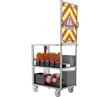 Mobile cont. traffic safety, with LED warning sign | © MUNK GmbH