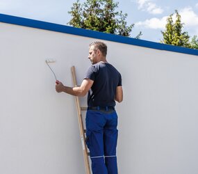 Straight ladder, wood, 8 rungs app. w. st.st. | © MUNK GmbH