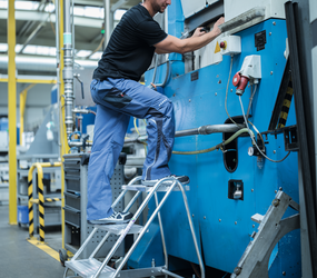 Work pf., 1-sided access w. castors, 3 steps, app. | © MUNK GmbH