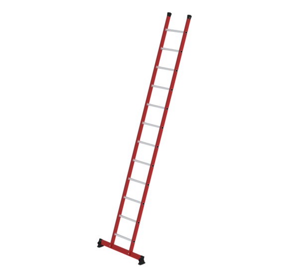 Sprossen-Anlegeleiter GFK/Alu mit nivello® Traverse 12 Stufen | © MUNK GmbH