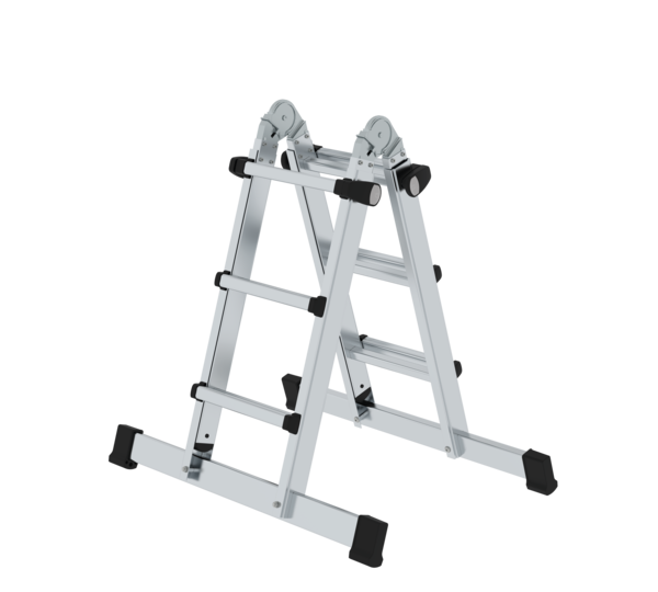 Teleskopleiter 4-teilig mit Traverse, 4x3 Sprossen | © MUNK GmbH