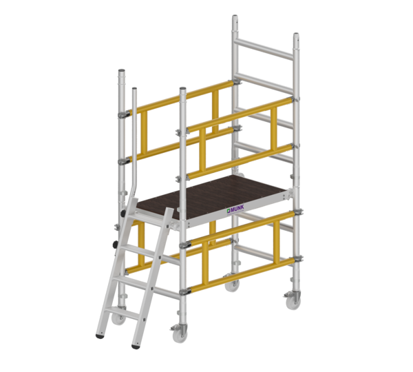 Mobile assembly platform including hook-on ladder and railing set | © MUNK GmbH