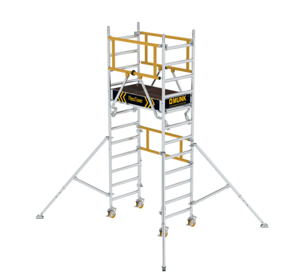 FlexxTower one-person scaffold with guardrail in front | © MUNK GmbH