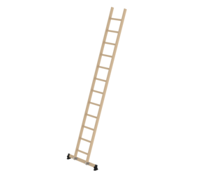 Wooden rung single ladder with nivello® traverse 12 steps | © MUNK GmbH