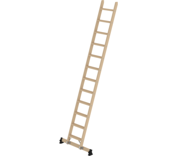 Stufen-Anlegeleiter Holz mit nivello® Traverse 12 Stufen | © MUNK GmbH