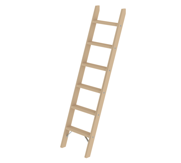 Step straight ladder wood w/o stabiliser, 6 steps | © MUNK GmbH