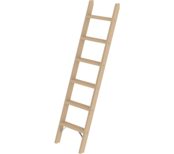 Step straight ladder wood w/o stabiliser, 6 steps | © MUNK GmbH