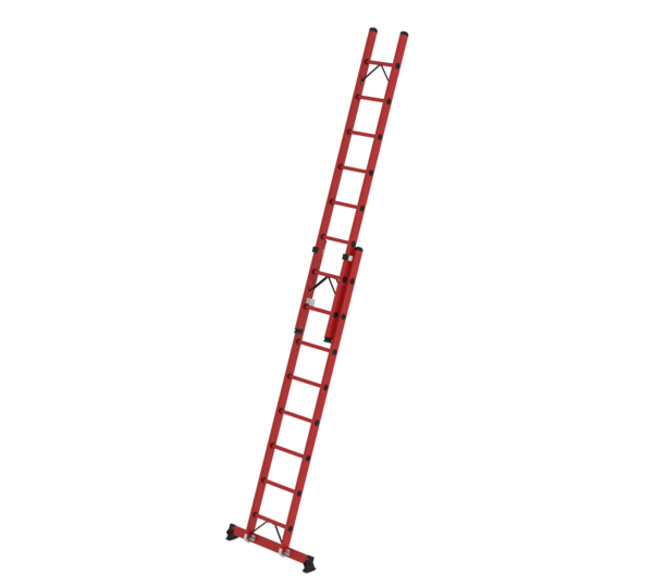 2-section GRP rung extension ladder with nivello® traverse 2x8 rungs | © MUNK GmbH